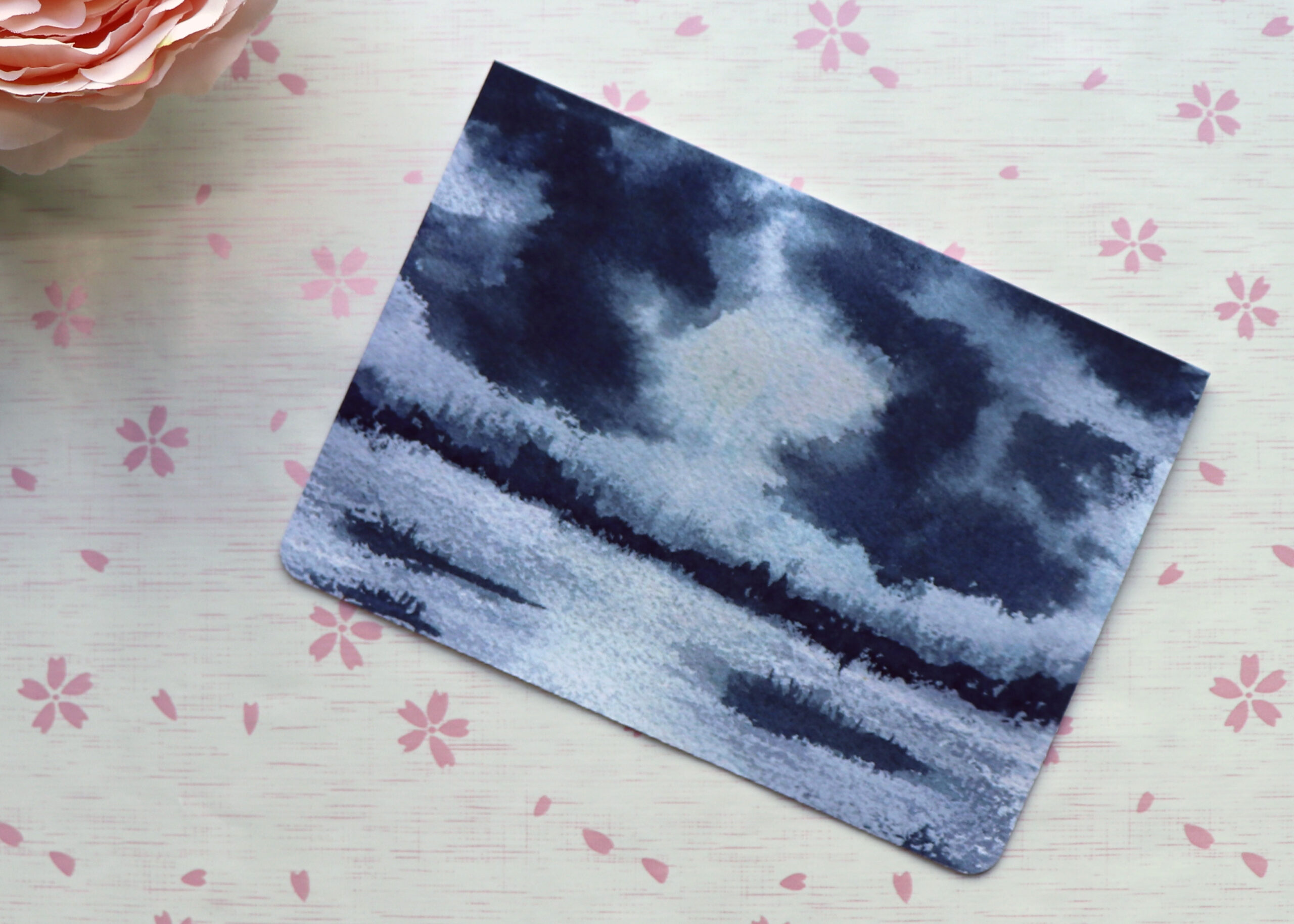 Set of Handmade Watercolor Greeting Cards skies